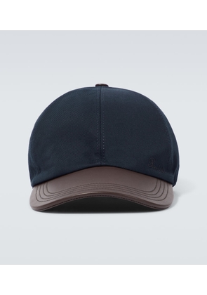 Berluti Leather-trimmed cotton baseball cap
