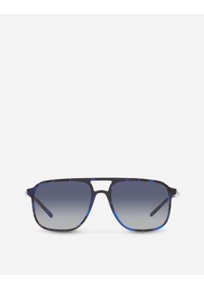 Dolce & Gabbana Thin Profile Sunglasses - Man Sunglasses Blue Havana Onesize