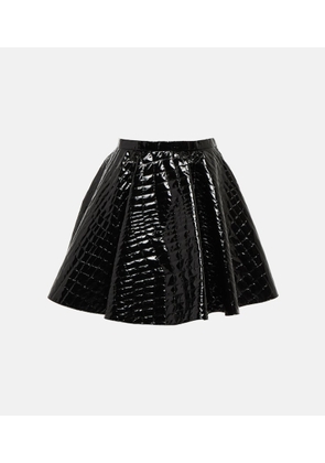 Alaïa Pleated croc-effect miniskirt