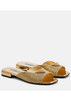 Prada Crystal-embellished flat sandals
