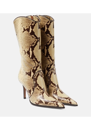 Paris Texas Ashley 95 snake-effect leather boots