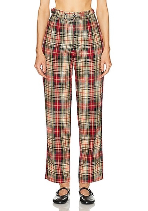 BODE Truro Plaid Trouscer in Red - Red. Size 25 (also in 26, 27, 29, 30, 31).