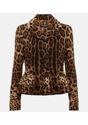Dolce&Gabbana Leopard-print wool crêpe jacket