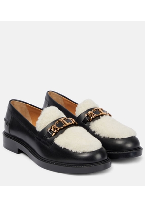 Tod's Leather and shearling loafers