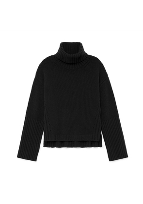 G. Label by goop Yang High-Cuff Turtleneck Sweater in Black, X-Small