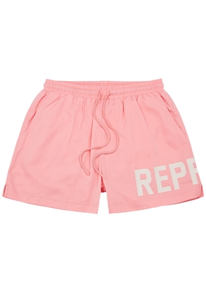 Represent Logo-print Shell Swim Shorts - Pink