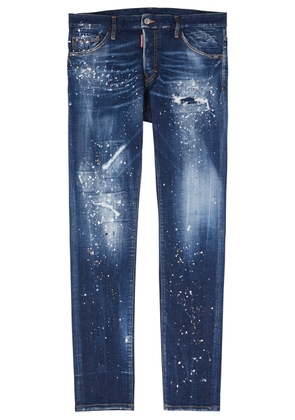 DSQUARED2 Cool Guy Paint-splattered Slim-leg Jeans - Dark Blue - 52