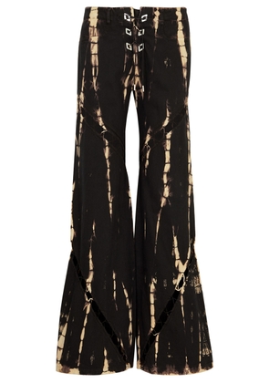 Dion Lee Spiral Laced Bleached Denim Trousers - Black - W27