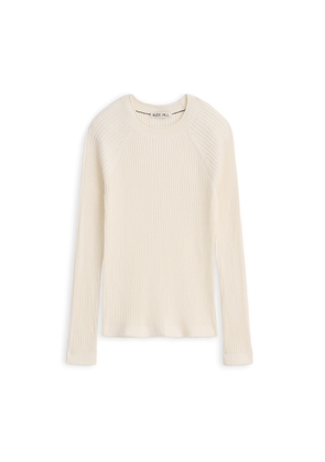 Alex Mill Ribbed Crewneck Sweater in Ivory, Small