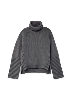 G. Label by goop Yang High-Cuff Turtleneck Sweater in Graphite, X-Small