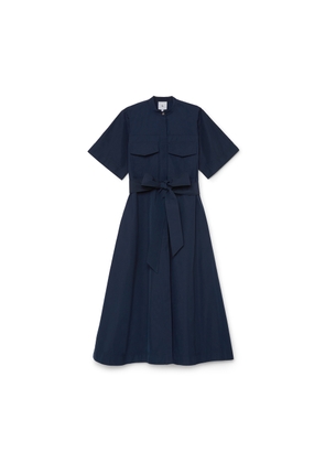G. Label by goop Burke Wide-Sleeve Shirtdress in Navy, Size 6