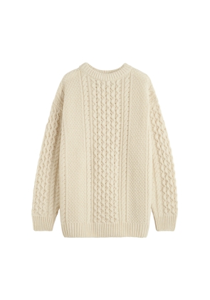 Toteme Chunky Cable-Knit Sweater in Cream 055, X-Small