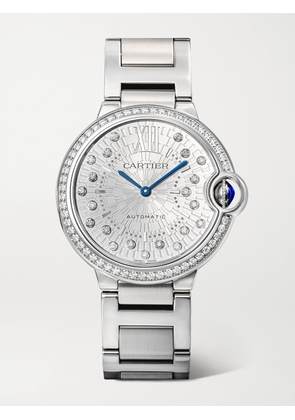 Cartier - Ballon Bleu De Cartier Automatic 36mm Stainless Steel And Diamond Watch - White - One size