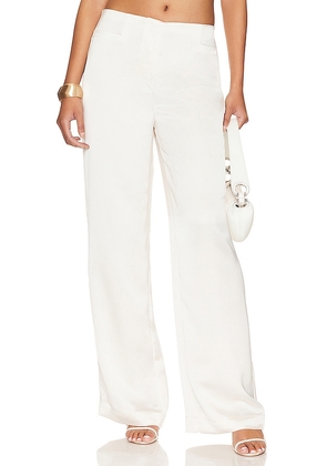 L'Academie Anor High Shine Satin Pants in Cream. Size XL.
