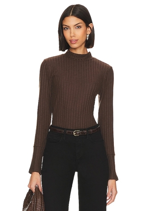 Michael Stars Opal Top in Chocolate. Size XL, XS.