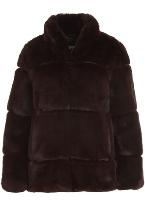 Apparis faux-fur zipped-up jacket - Brown