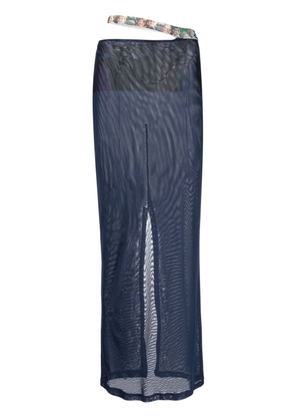 Eckhaus Latta Prom mesh maxi skirt - Blue