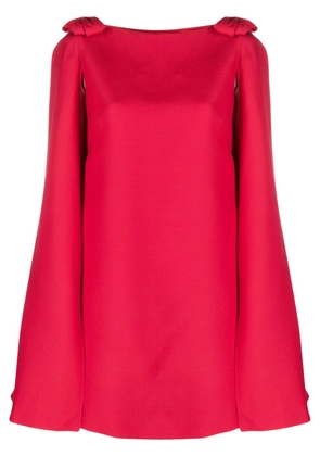 Valentino Garavani cape-style virgin wool-silk minidress - Red