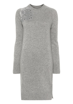 Ermanno Scervino lace-insert knitted midi dress - Grey