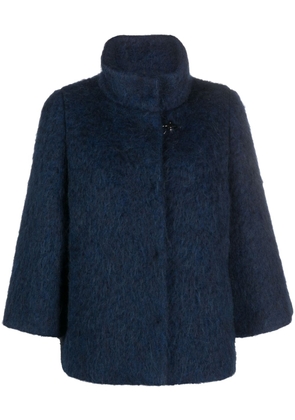 Fay brushed-effect toggle-fastening jacket - Blue
