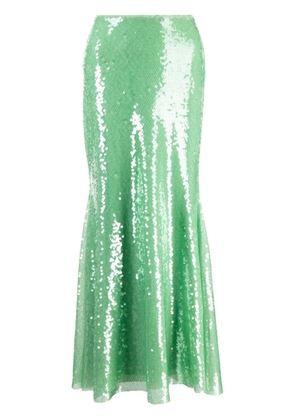 Self-Portrait sequinned mermaid skirt - Green