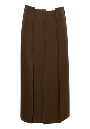 Proenza Schouler high-waist twill midi skirt - Brown