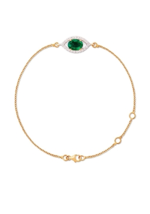 House of Meraki 18kt yellow gold Evil Eye emerald and diamond bracelet