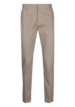 Emporio Armani pressed-crease cotton chino trousers - Neutrals