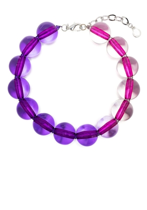 Emporio Armani bead-embellished necklace - Purple