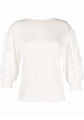 ERES contour cashmere knitted top - White