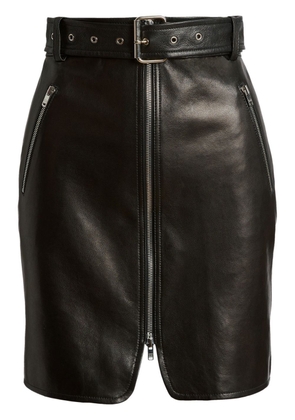 KHAITE The Luana belted leather skirt - Black