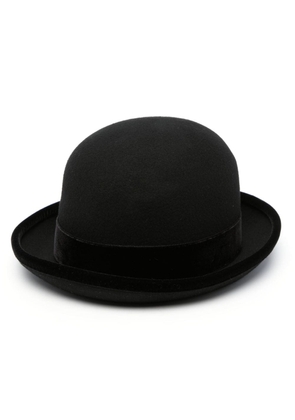 Emporio Armani logo-plaque felt bowler hat - Black