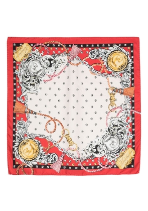 Moschino graphic-print silk scarf - Red