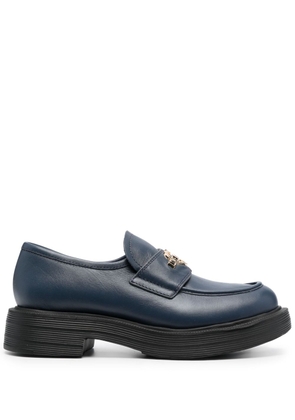 Love Moschino logo-plaque 40mm leather loafers - Blue