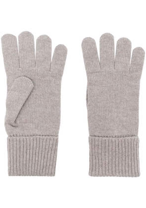 Woolrich logo-patch cashmere gloves - Grey