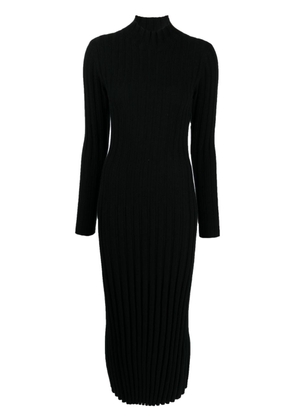 N.Peal ribbed-knit organic cashmere dress - Black