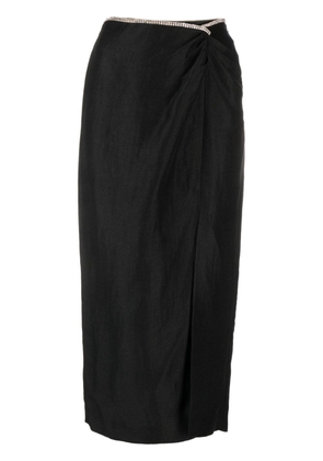 SANDRO Olariane crystal-embellished midi skirt - Black