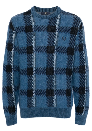 Fred Perry Glitch tartan-print jumper - Blue