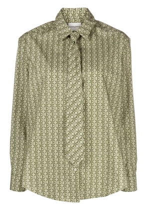 Claudie Pierlot geometric-print poplin shirt - Green
