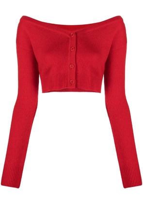Reformation Millie off-shoulder cardigan - Red