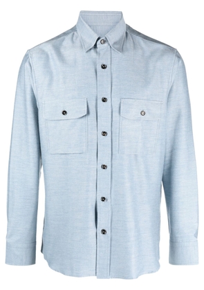 Brioni cotton cashmere-blend shirt - Blue