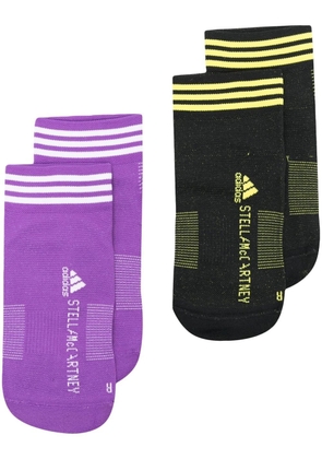 adidas by Stella McCartney striped logo ankle socks - Purple