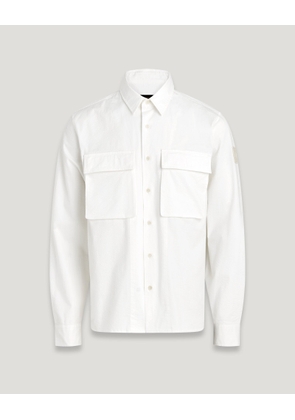 Belstaff Caster Shirt Men's Garment Dye Cotton White Size M