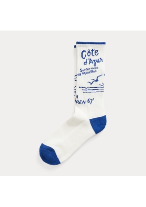 Cotton-Blend Graphic Crew Socks