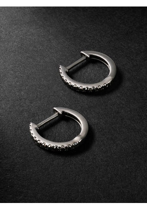 Anita Ko - 18-Karat Blackened Gold Diamond Hoop Earrings - Men - Black