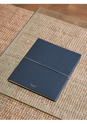 Serapian - Large Logo-Print Full-Grain Cachemire Leather Notebook - Men - Blue