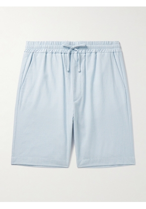 Lardini - Straight-Leg Striped Cotton-Blend Drawstring Shorts - Men - Blue - IT 48