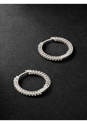 Yvonne Léon - White Gold Diamond Hoop Earrings - Men - Silver