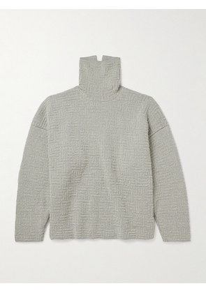 Fear of God - Oversized Jacquard-Knit Virgin Wool-Blend Rollneck Sweater - Men - Gray - XS