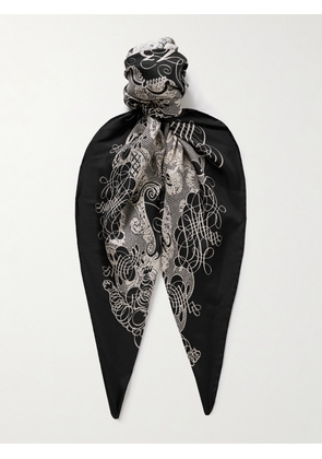 Acne Studios - Printed Silk-Twill Scarf - Men - Black